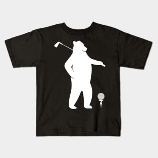 Golf Bear Lover Gift for Golf Prayer Looking For Whole In One Funny Kids T-Shirt